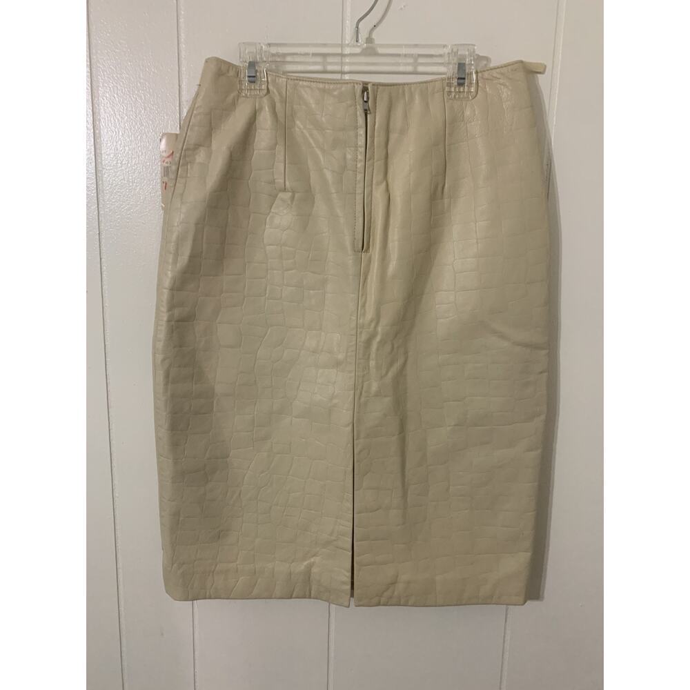 Pelle Studios Wilson's leather Skirt Camel Pencil Size 4 NWT Career Office Flaw - Picture 2 of 12